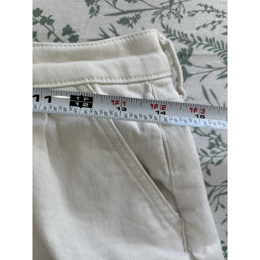 BCBG Generation White Pleated Trouser Shorts 9/29 High Rise Cuffed Cotton - Picture 7 of 9